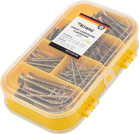 Саморезы универсальные желтые для ДСП Kranz 170шт фото Саморезы универсальные желтые для ДСП Kranz 170шт картинка